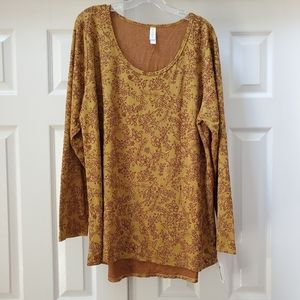 NWT Lularoe Lynnae Mustard Floral Print Top